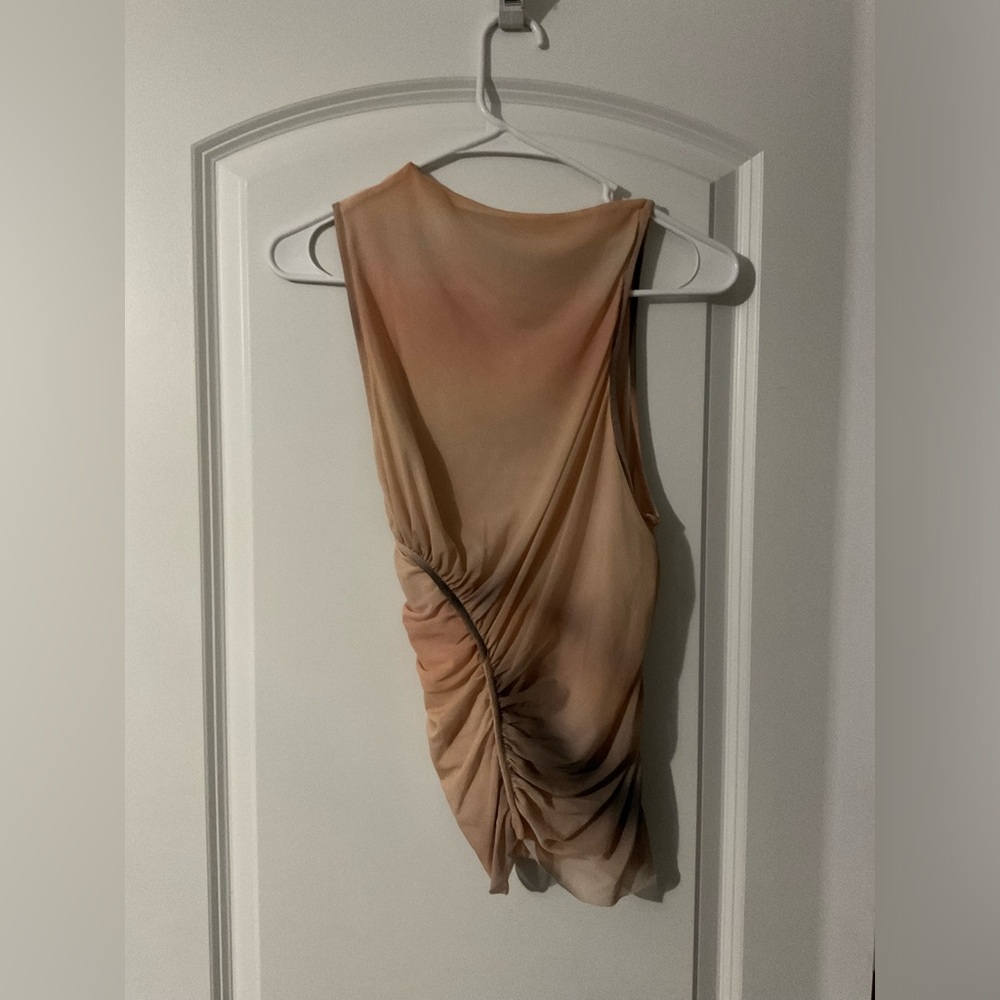 NWT Zara ruched tulle top ombre - Picture 2 of 7
